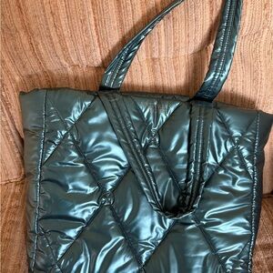 Victoria's Secret Shimmering Tote in Metallic Green